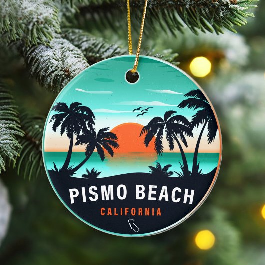 Pismo Beach California Retro Sunset Souvenirs 80s Keramisch Ornament