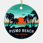 Pismo Beach California Retro Sunset Souvenirs 80s Keramisch Ornament (Voorkant)