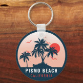Pismo Beach California Retro Sunset Souvenirs 80s Sleutelhanger (Achterkant)