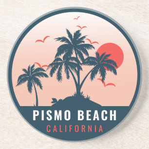 Pismo Beach California Retro Sunset Souvenirs 80s Zandsteen Onderzetter