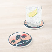 Pismo Beach California Retro Sunset Souvenirs 80s Zandsteen Onderzetter (Zijkant)