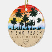 Pismo Beach California Retro Zonsondergang Palmboo Keramisch Ornament (Links)