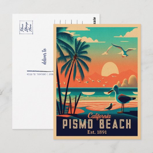 Pismo Beach California Sunset Souvenirs jaren 1960 Briefkaart (Voorkant / Achterkant)