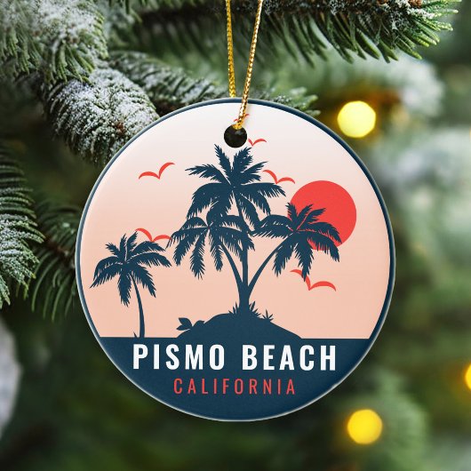 Pismo Beach California Sunset Vacation Souvenirs M Keramisch Ornament