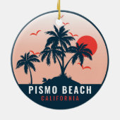 Pismo Beach California Sunset Vacation Souvenirs M Keramisch Ornament (Achterkant)