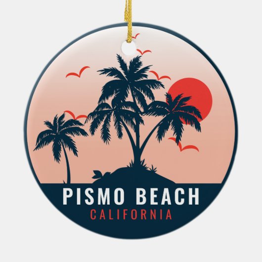 Pismo Beach California Sunset Vacation Souvenirs M Keramisch Ornament (Achterkant)