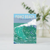 Pismo Beach California Travel Art Vintage Briefkaart (Staand voorkant)