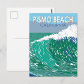 Pismo Beach California Travel Art Vintage Briefkaart (Voorkant / Achterkant)