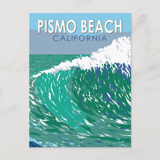 Pismo Beach California Travel Art Vintage Briefkaart (Voorkant)