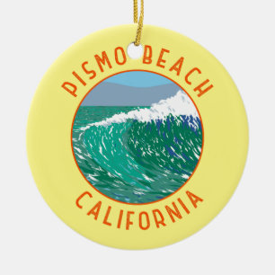 Pismo Beach California Travel Art Vintage Keramisch Ornament