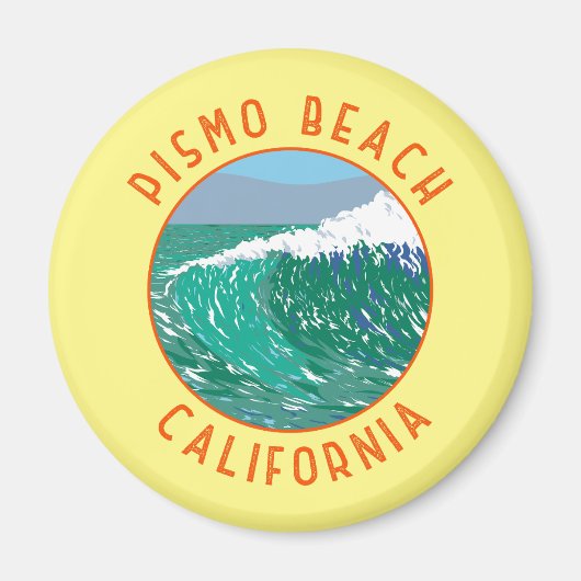 Pismo Beach California Travel Art Vintage Magneet (Voorkant)