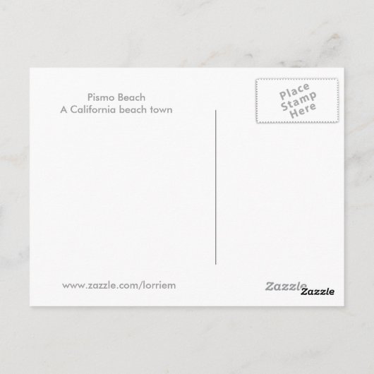 Pismo Beach, California Travel Briefkaart (Achterkant)