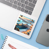 Pismo Beach Californië 3 inch Vinyl Sticker (Laptop met iPhone)