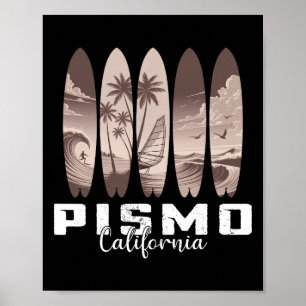Pismo Beach Californië Surfplank Mannen Vrouwen Su Poster