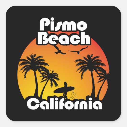  Pismo Beach Californië Vierkante Sticker (Voorkant)