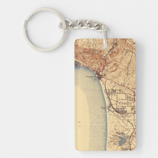 Pismo Beach  kaart Sleutelhanger (Voorkant)