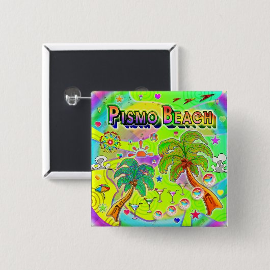 Pismo Beach Mind Focus Knop Vierkante Button 5,1 Cm (Voorkant /achterkant)
