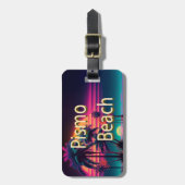 Pismo Beach Neon Palmbomen Bagagelabel (Voorkant verticaal)