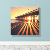 Pismo Beach Pier Californië Canvas Afdruk (Insitu (Houten vloer))