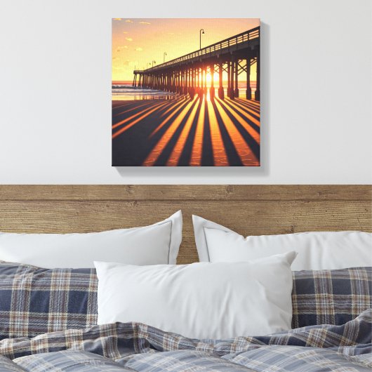 Pismo Beach Pier Californië Canvas Afdruk (Insitu (Slaapkamer))