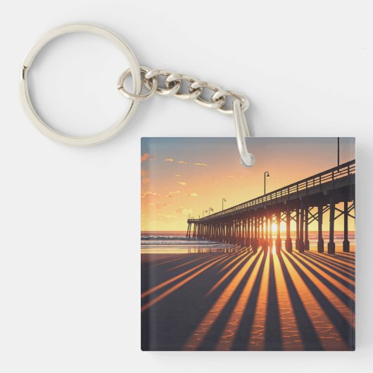 Pismo Beach Pier Californië Sleutelhanger (Voorkant)