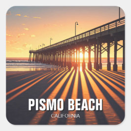 Pismo Beach Pier Californië Vierkante Sticker