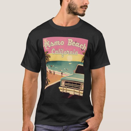 Pismo Beach Retro Beach Vacation Souvenir Californ T-shirt (Voorkant)