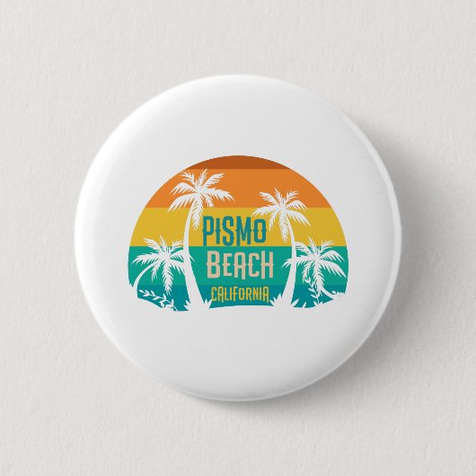 Pismo Beach Retro Ronde Button 5,7 Cm (Voorkant)