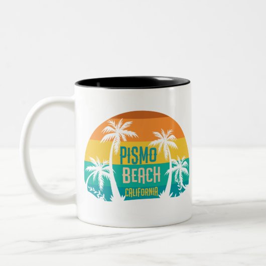 Pismo Beach Retro Tweekleurige Koffiemok (Links)