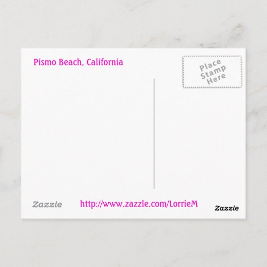 Pismo Beach Travel Briefkaart (Achterkant)