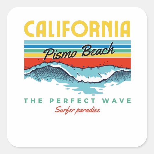 Pismo Beach Vierkante Sticker (Voorkant)