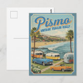 Pismo Beach Vintage Coastal Scene Briefkaart (Voorkant / Achterkant)