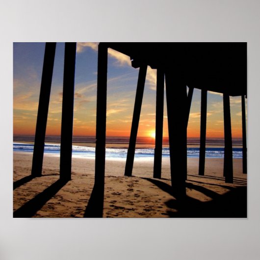 pismo pier sunset poster (Voorkant)