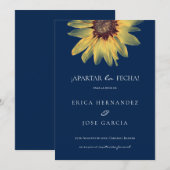 Piso rústico de girasol Save the Date Kaart (Voorkant / Achterkant)