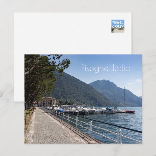 Pisogne en het Iseomeer, Lombardije, Italië Briefkaart (Voorkant / Achterkant)