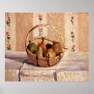 Pissarro - Appels en peren in een ronde mand 1872 Poster