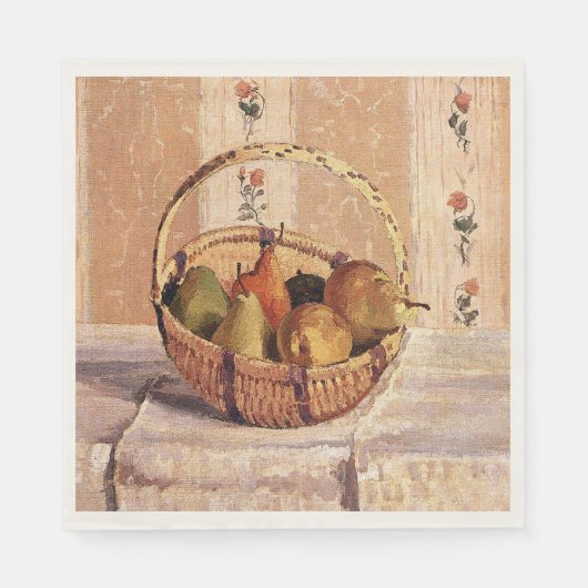 Pissarro - Appels en peren in een ronde mand, Servet (Voorkant)