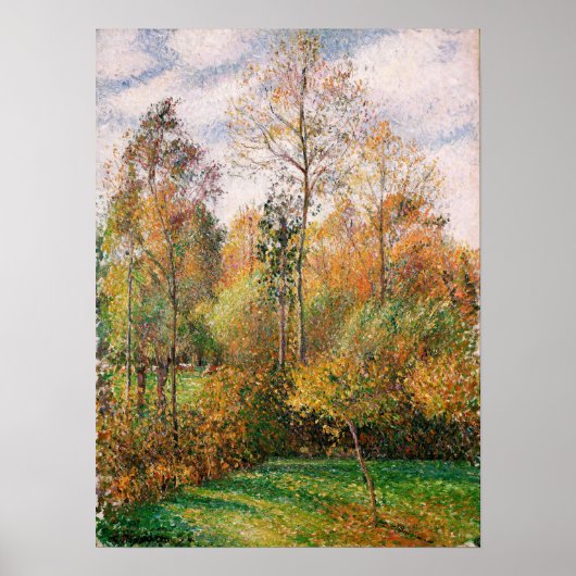 Pissarro - Automne Peupliers Eragny , Autumn Popla Poster (Voorkant)