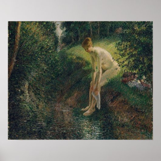 Pissarro - Badende in het bos Poster (Voorkant)