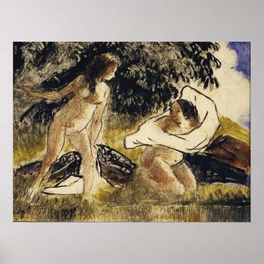 Pissarro - Badenden 1895 Poster (Voorkant)