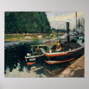 Pissarro - Barges bij Pontoise 1876 Poster