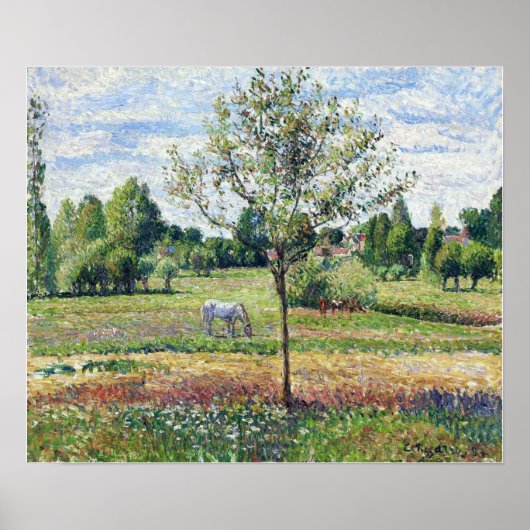 Pissarro - beemdje met een paarse troebeler poster (Voorkant)