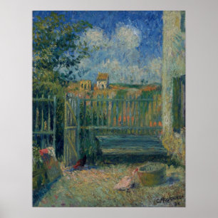 Pissarro - Binnenplaats van Rondest House Pontoise Poster