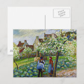 Pissarro - bloeiende pruimelbomen briefkaart (Voorkant / Achterkant)