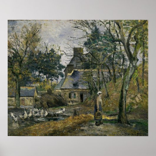 Pissarro - Boerderij op Montfoucault 1874 Poster (Voorkant)