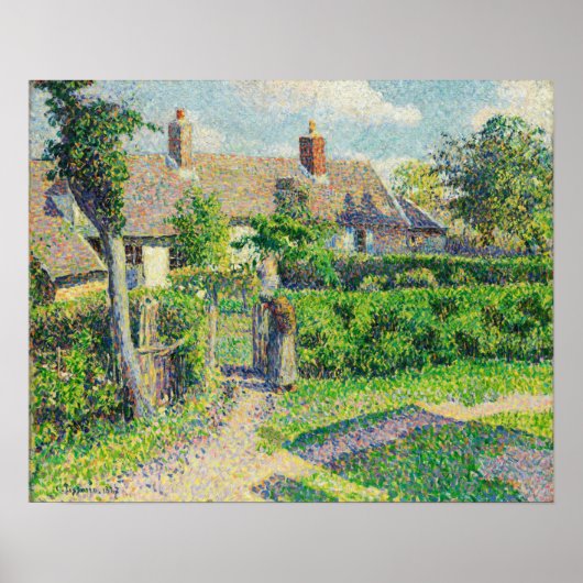 Pissarro - Boerenhuizen Eragny Poster (Voorkant)