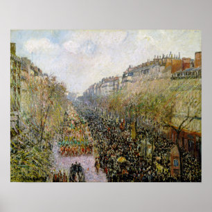 Pissarro - Boulevard Montmartre, Dinsdag Carnaval Poster