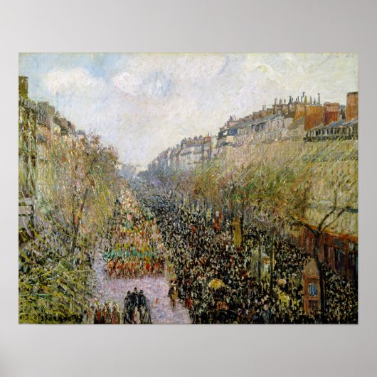 Pissarro - Boulevard Montmartre, Dinsdag Carnaval Poster (Voorkant)