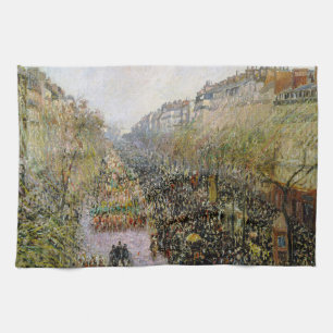 Pissarro - Boulevard Montmartre, Dinsdag Carnaval Theedoek