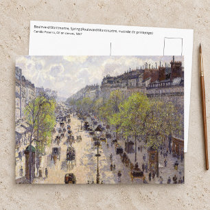 Pissarro - Boulevard Montmartre, lente Briefkaart